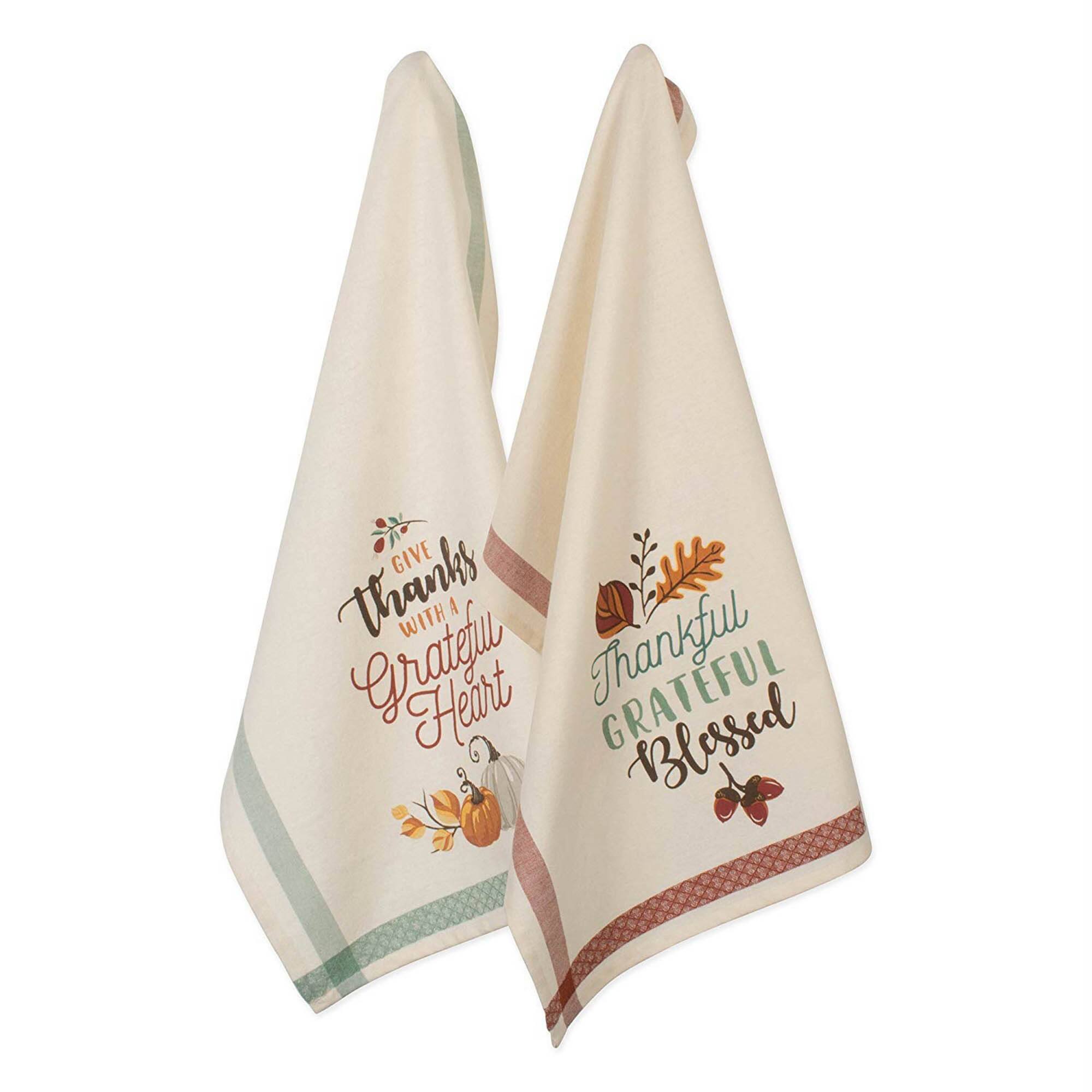 DII® Assorted Grateful Fall Printed Dishtowel Set